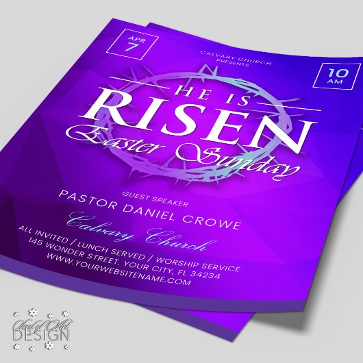 彼は復活祭の日曜日の教会のチラシを復活させた チラシ