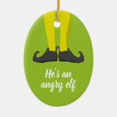 彼は怒小妖精や小人 セラミックオーナメント (正面)