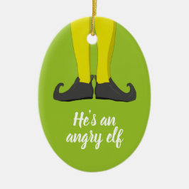 彼は怒小妖精や小人 セラミックオーナメント