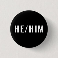 彼は性別代名詞を白と黒シンプルで