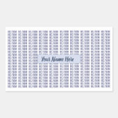 彼は性別表現を青い繰り返している 長方形シール (正面)