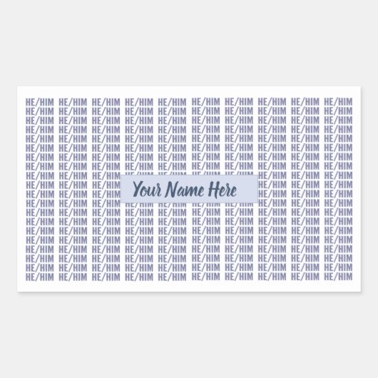 彼は性別表現を青い繰り返している 長方形シール (正面)