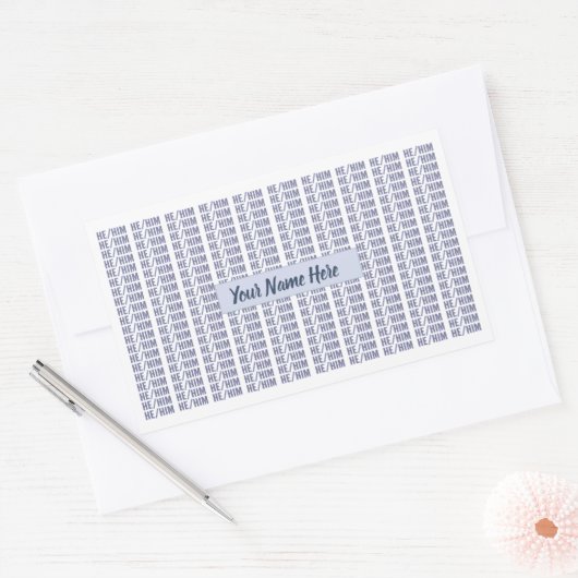 彼は性別表現を青い繰り返している 長方形シール (封筒)