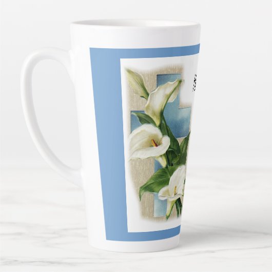 彼は感動的私を立派なものにした カフェラテマグ (左)