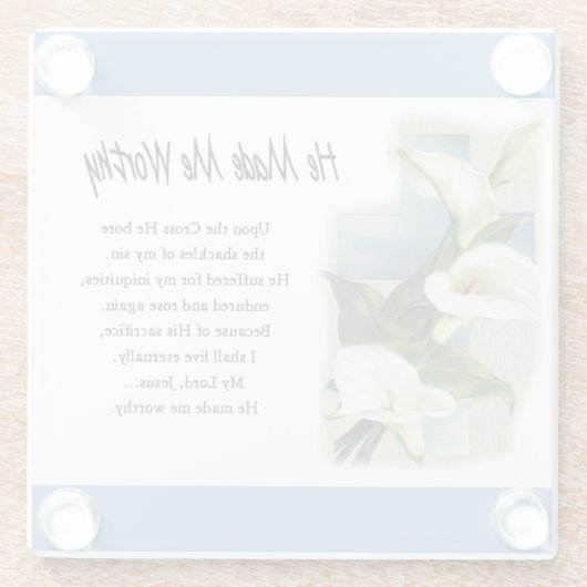 彼は感動的私を立派なものにした ガラスコースター (裏面)