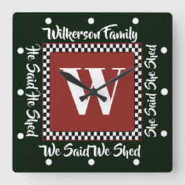 彼は我々に時計を流した彼女を流した スクエア壁時計