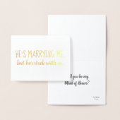 彼は我々に行き詰まっている | 花嫁のメイドまたはメイド・オブ・オーナー(花嫁付き添い人) 箔カード (ディスプレー)