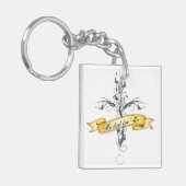 彼は我々のフローラ十字架で死んだ キーホルダー (正面左)