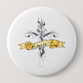 彼は我々のフローラ十字架で死んだ 缶バッジ (正面)