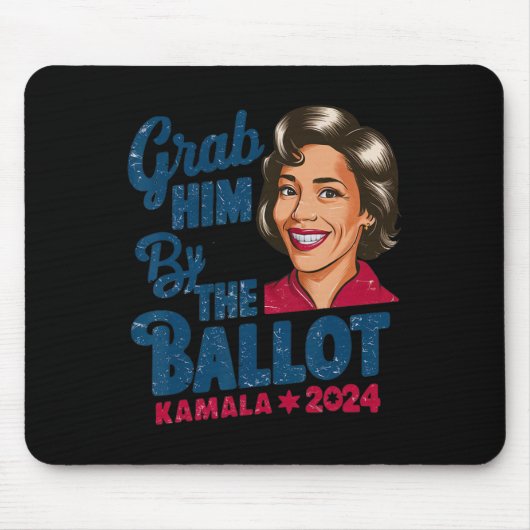 彼は投票Kamala 2024 Harris Electioによっておもしろい彼 マウスパッド (正面)