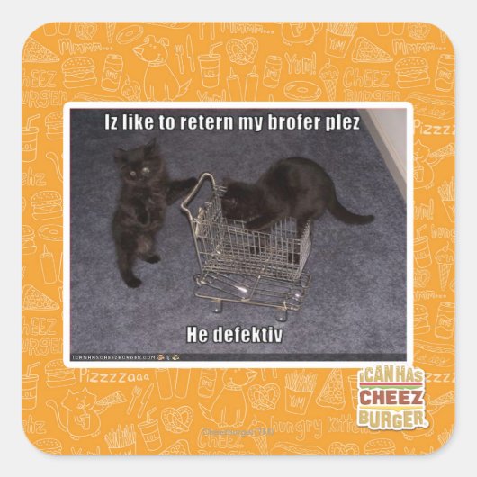 彼は排便する スクエアシール (正面)