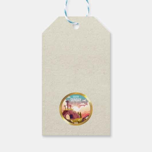 彼は日曜日に復活と復活のお祝いを迎えた ギフトタグ (裏面)