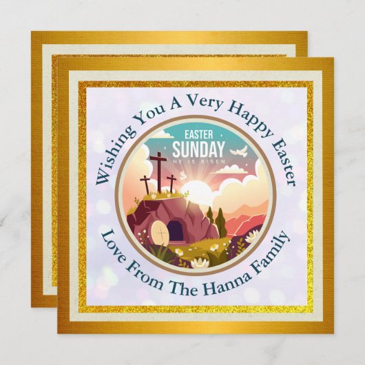 彼は日曜日に復活と復活のお祝いを迎えた セーブザデート (正面/裏面)