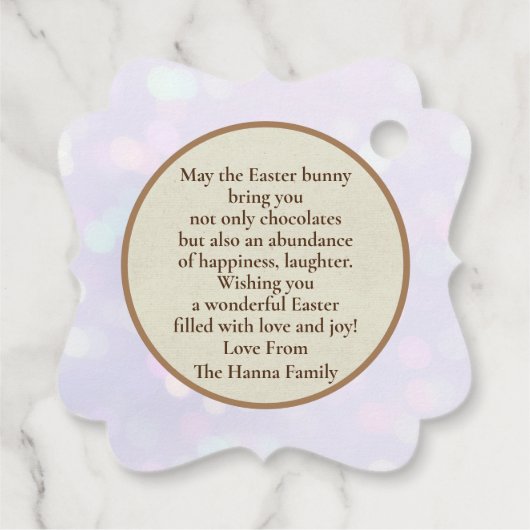 彼は日曜日に復活と復活のお祝いを迎えた フェイバータグ (裏面)