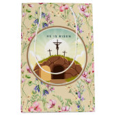 彼は日曜日に復活と復活のお祝いを迎えた ミディアムペーパーバッグ (正面)