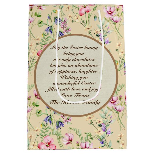 彼は日曜日に復活と復活のお祝いを迎えた ミディアムペーパーバッグ (裏面)