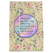 彼は日曜日に復活と復活のお祝いを迎えた ミディアムペーパーバッグ (裏面)