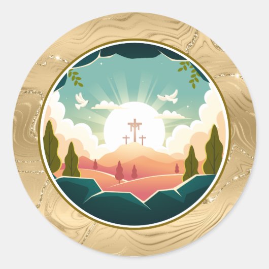 彼は日曜日に復活と復活のお祝いを迎えた ラウンドシール (正面)