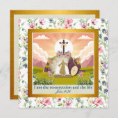 彼は日曜日に復活と復活のお祝いを迎えた 招待状 (正面/裏面)