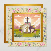 彼は日曜日に復活と復活のお祝いを迎えた 招待状 (正面/裏面)