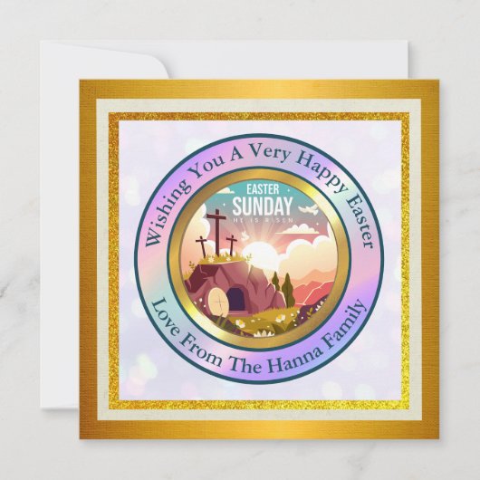 彼は日曜日に復活と復活のお祝いを迎えた 招待状 (正面)