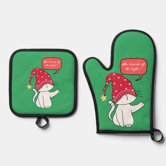 彼は明かりを消した 鍋つかみ&鍋敷きセット (正面)