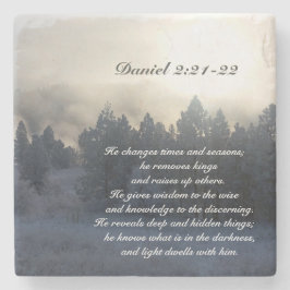 彼は時代と季節を変える、ダニエル2:21聖書 ストーンコースター