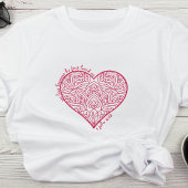 彼は最初に私たちを愛した1ヨハネ4:19赤いハートクリスチャン Tシャツ