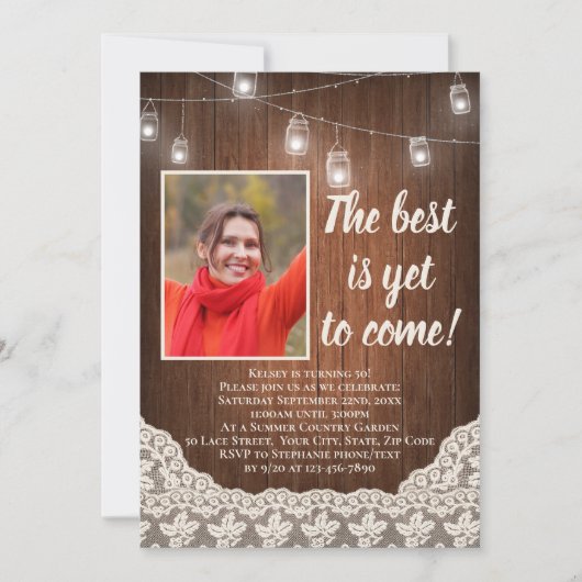 彼は最高の未だヴィンテージ国の来誕生日に達していない 招待状 (正面)