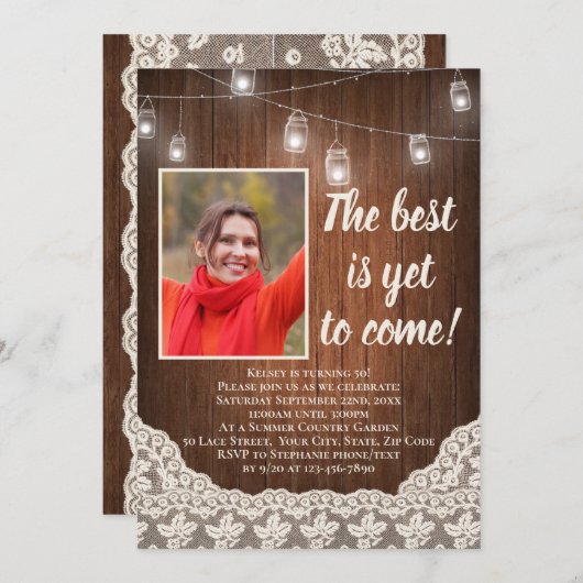 彼は最高の未だヴィンテージ国の来誕生日に達していない 招待状 (正面/裏面)