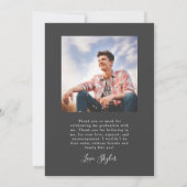 彼は木炭アーチ卒業発表をした 招待状 (裏面)