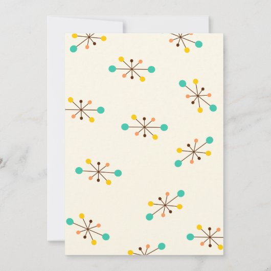 彼は歳ではない、彼は世紀半ばだ、モダン誕生日 招待状 (裏面)