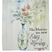 彼は毎朝目新しい人だ シャワーカーテン (正面)