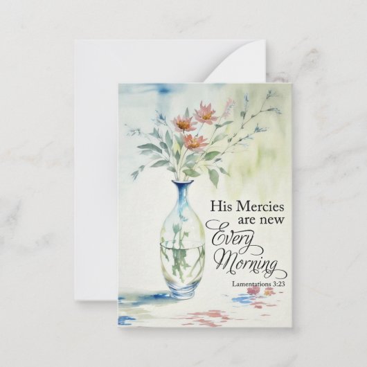 彼は毎朝目新しい人だ ノートカード (正面)