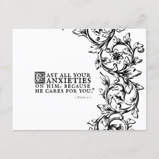 彼は気にあなたの聖書の引用文はがき ポストカード