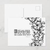 彼は気にあなたの聖書の引用文はがき ポストカード (正面/裏面)