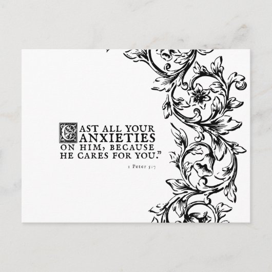 彼は気にあなたの聖書の引用文はがき ポストカード (正面)
