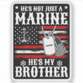 彼は海だけでなく私の兄国の愛国者だおもしろい シール (正面)