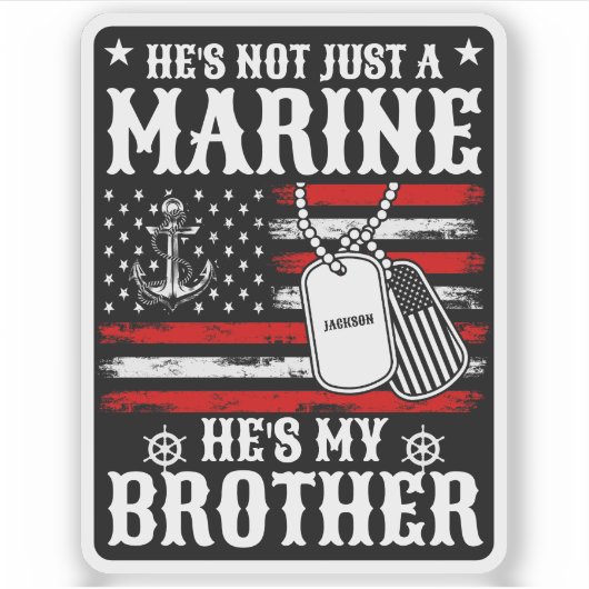 彼は海だけでなく私の兄国の愛国者だおもしろい シール (正面)