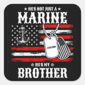 彼は海だけでなく私の兄国の愛国者だおもしろい スクエアシール (正面)