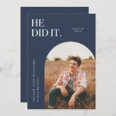 彼は海軍アーチ卒業発表をした 招待状 (正面/裏面)