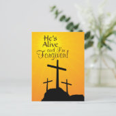 彼は生きてるし、私はイースターのポストカードを許カスタムされている シーズンポストカード (スタンド正面)