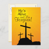 彼は生きてるし、私はイースターのポストカードを許カスタムされている シーズンポストカード (正面/裏面)