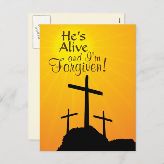 彼は生きてるし、私はイースターのポストカードを許カスタムされている シーズンポストカード (正面/裏面)