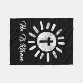 彼は生まれ変わったクロスヴィンテージハッピーイースター フリースブランケット (正面(横))