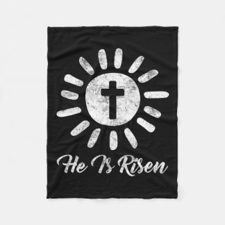 彼は生まれ変わったクロスヴィンテージハッピーイースター フリースブランケット