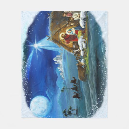 「彼は生まれ」 フリースブランケット (正面)