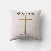 彼は生まれ、家族へのハッピーイースター、宗教的である クッション (裏面)