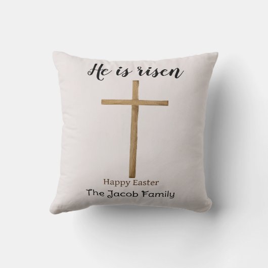 彼は生まれ、家族へのハッピーイースター、宗教的である クッション (裏面)