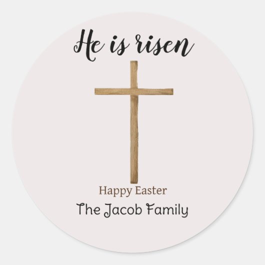 彼は生まれ、家族へのハッピーイースター、宗教的である ラウンドシール (正面)